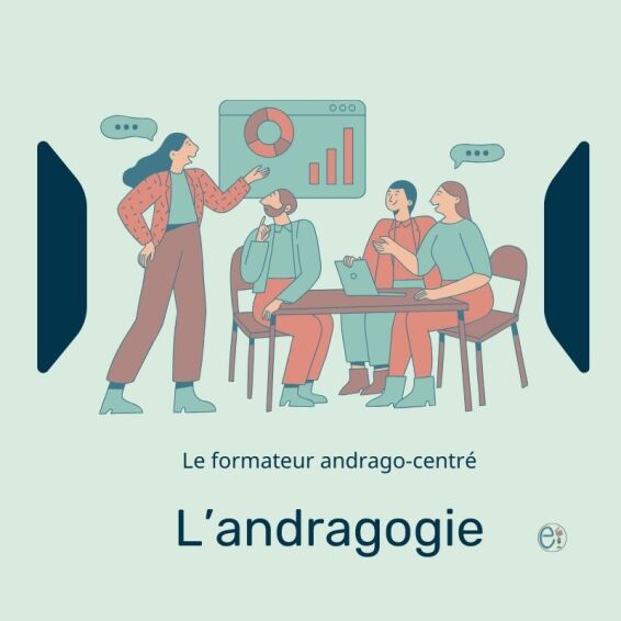 Un groupe d'apprenants adultes &eacute;change avec le formateur