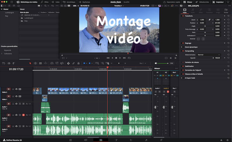 L&rsquo;interface d&rsquo;un logiciel de montage