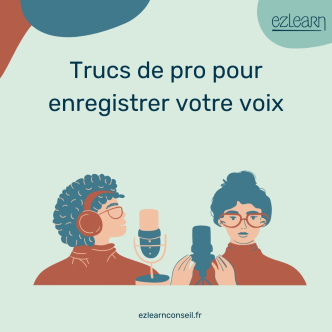 Un gars et une fille enregistrent leur voix