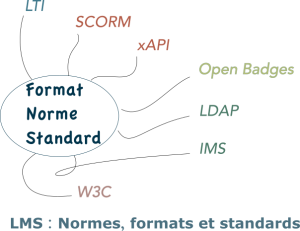 schéma avec les formats, standards et normes.