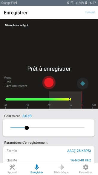 vue &eacute;cran de l'appli mobile ShurePlus Motiv