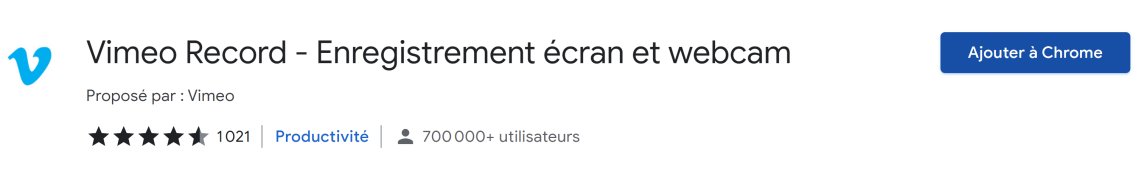 visuel du plugin de vimeo pour navigateur chrome